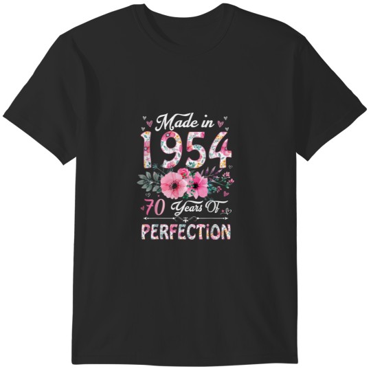 Discover 70 Year Old Made In 1954 Floral 70th Birthday Gi T-Shirts