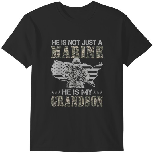 Discover my grandson is a marine proud grandma proud grandpa T-Shirts