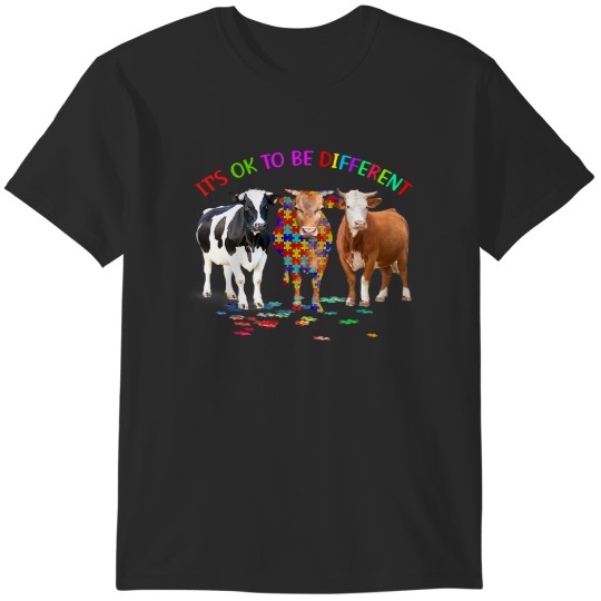Discover Autistic Cow It's Okay to Be Different T-Shirt
