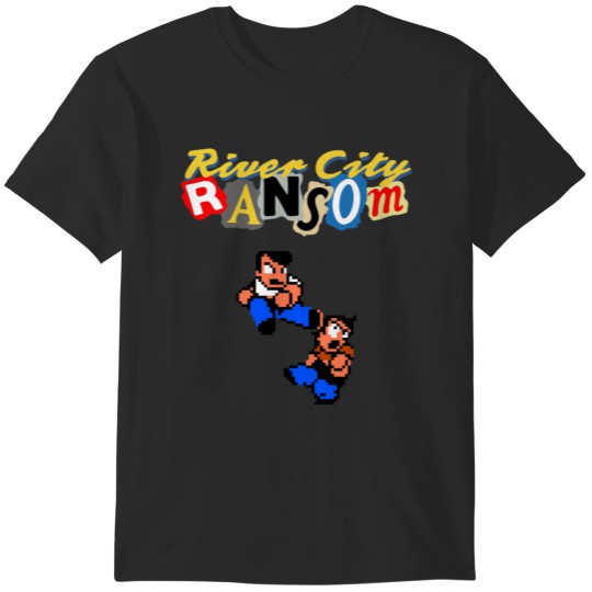 Discover River City Ransom  Logo w 8-Bit Characters T-Shirts