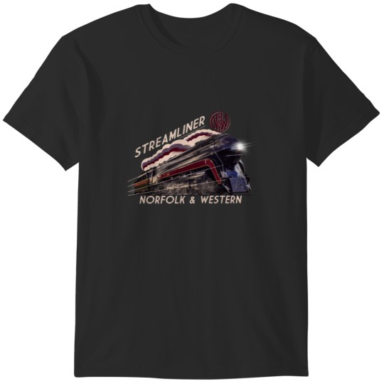 Discover The Gorgeous Norfolk and Western Streamliner Steam Train Locomotive Engine T-Shirts
