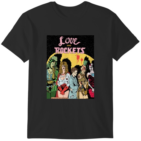Discover Love and Rockets hero_s and villians T-Shirts