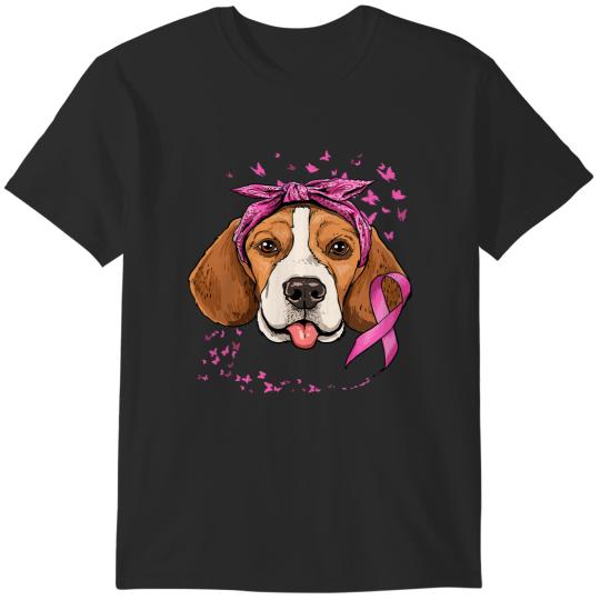 Discover Beagle Dog Pink Ribbon Breast Cancer Awareness Survivor 42 Beagles T-Shirts