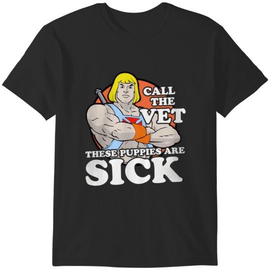Discover Masters Of The Universe He-Man Call The Vet These Puppies Are Sick Men'S Short Sleeve Graphic T-Shirts
