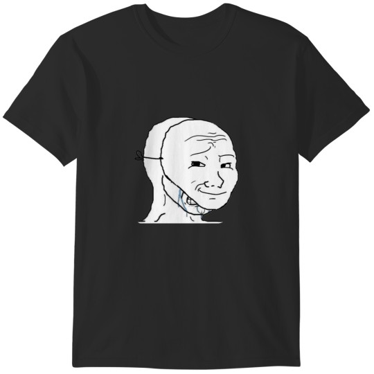 Discover smug but crying inside wojak mask meme Photographic Print T-Shirts