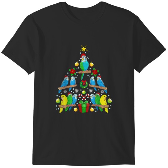 Discover Budgie Christmas Tree Bird Christmas Present T-Shirts