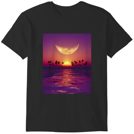 Discover big moon  georgia okeeffe pink moon over water140 T-Shirts