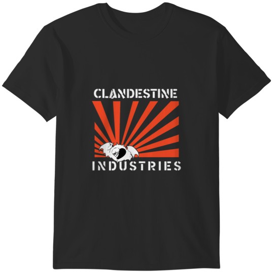 Discover Clandestine Industries (White Text) T-Shirts