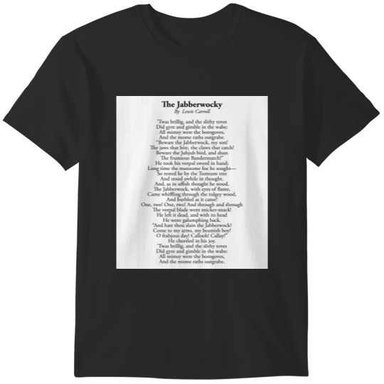 Discover POETRY POEM The Jabberwocky By  Lewis Carroll T-Shirts