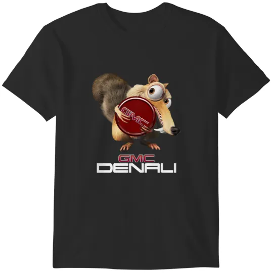 Discover Scrat hugs the GMC Denali logo. T-Shirts