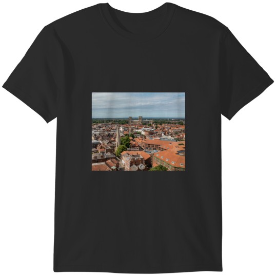 Discover York UK Roofs and York Minster Cathedral Aerial Photo North Yorkshire in SummerT T-Shirts