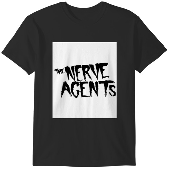 Discover The Nerve Agents Logo Font Black Trace Guitar Music Band Adkins Logo T-Shirts