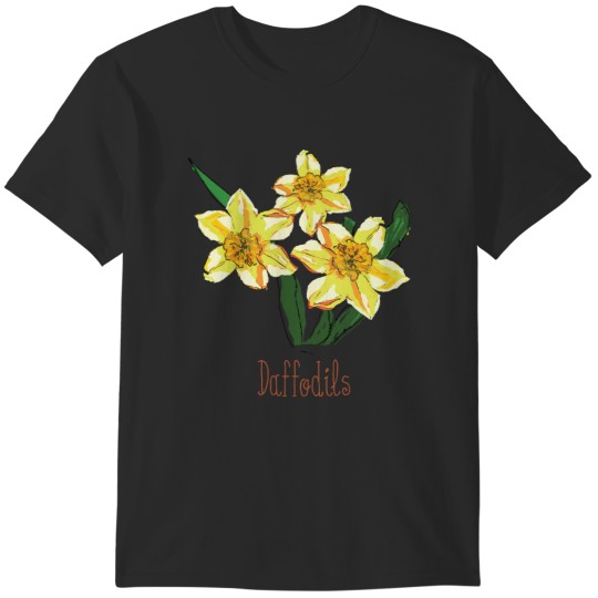 Discover Daffodil Beautiful Daffodils Vintage Flowers Hand-painted T-Shirts