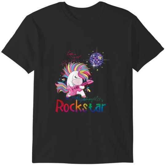 Discover Unicorns Rock star Guitar Rockin Music Singer Rainbow T-Shirts