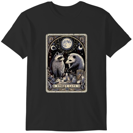 Discover Raccoon Opossum Street Cats Tarot Card Witchcraft Póssum T-Shirts
