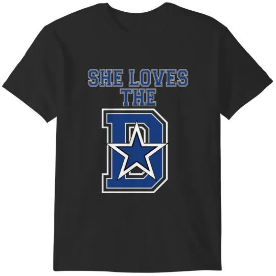 Discover She Loves The D shirt Dallas Denver Football  Sticker T-Shirts
