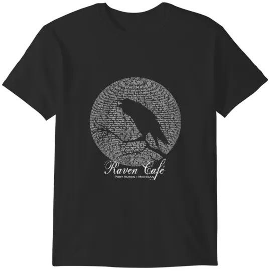 Discover The Raven Moon Poem by Edgar Allan Poe - RAVEN CAFE T-Shirts