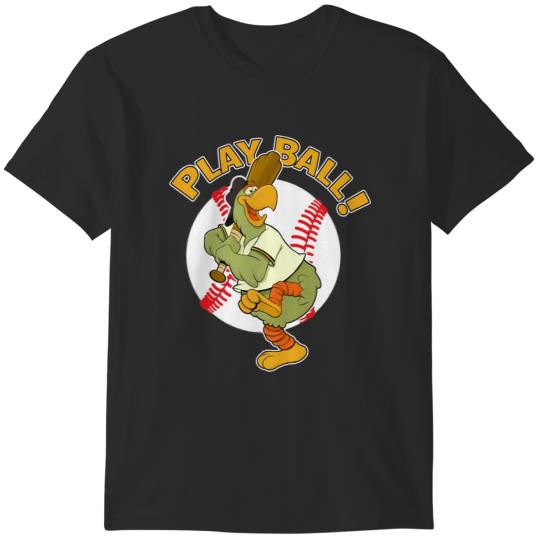 Discover Play Ball Pirate Baseball Mascot Pirate Parrot T-Shirts