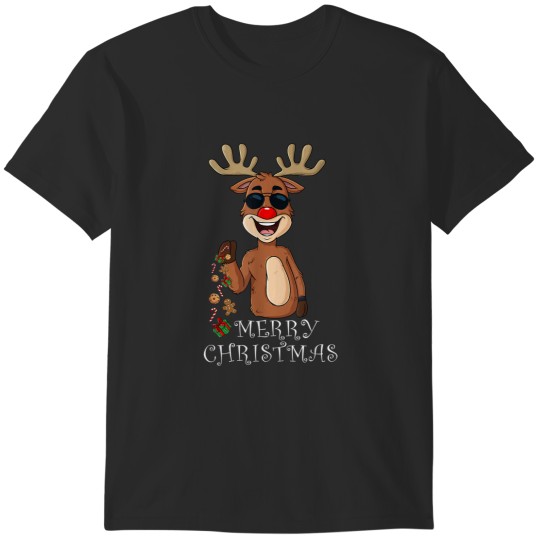 Discover Merry Christmas Reindeer Funny Family Pajamas Xmas T-Shirts