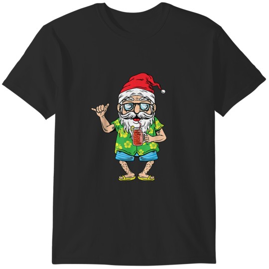Discover Christmas In July Santa Matching Hawaiian Beach Summer 2022 T-Shirts