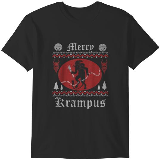 Discover Vintage Merry Krampus Ugly Sweater Merry Christmas 2021 T-Shirts