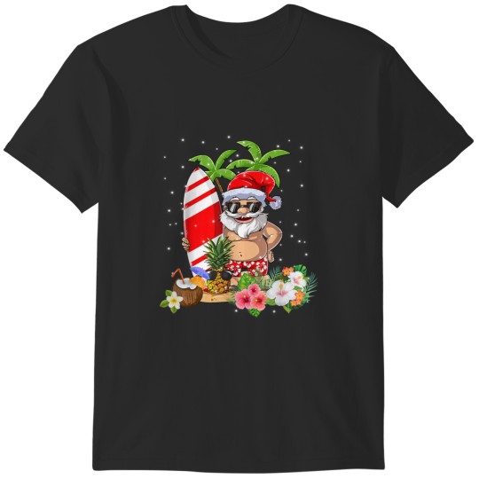Discover Christmas In July Santa Hawaiian Surfing Summer Surf T-Shirts