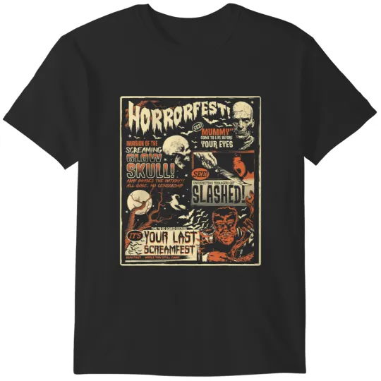 Discover vintage horrorfest movie poster terror old time halloween T-Shirts