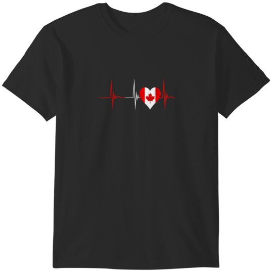 Discover Canada Heart Canadian Heartbeat EKG Pulse Canadi T-Shirts