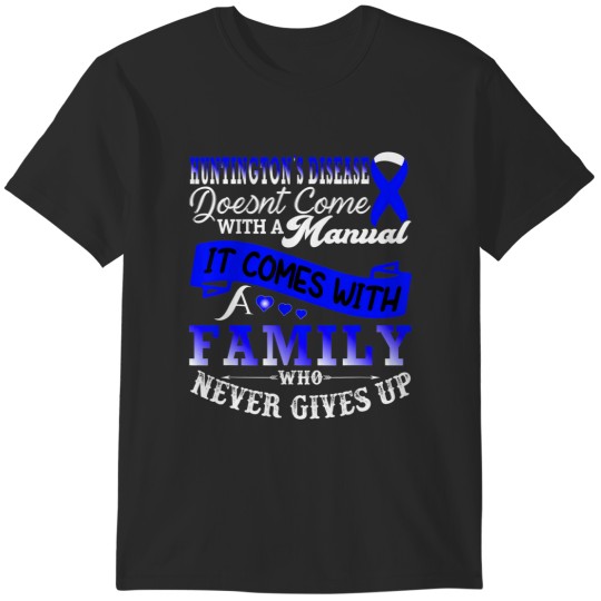 Discover huntington's disease awareness blue ribbon family support T-Shirts