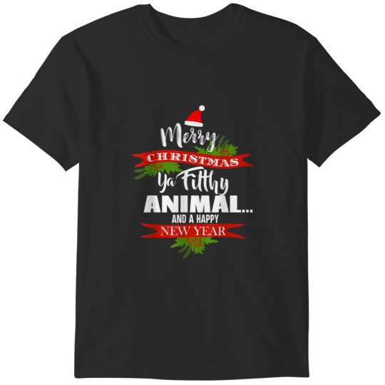 Discover Merry Animals Christmas Ya Filthy Animal Funny Christmas T-Shirts