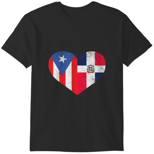 Discover half puerto rican half dominican flag heart dominirican T-Shirts