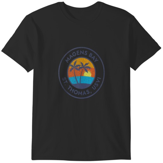 Discover Magens Bay St Thomas USVI Vintage Sunset Faded D T-Shirts