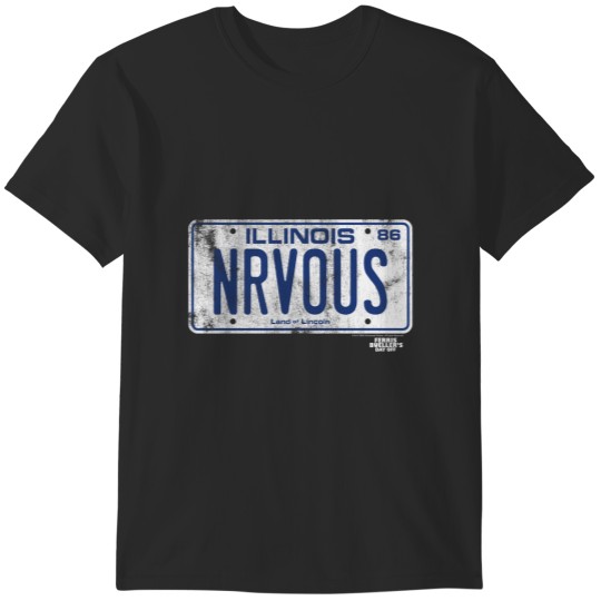 Discover Ferris Buellers Day Off Nervous License Plate T-Shirts