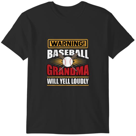 Discover Nana Granny Warning Baseball Grandma Will Yell Loudly T-Shirts