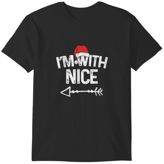 Discover I'm With Nice Matching Christmas Couples Costume T-Shirts