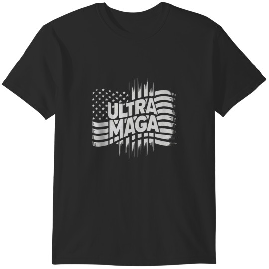 Discover Ultra Maga Proud Anti Biden US Flag 2024 Election Pro Trump T-Shirts