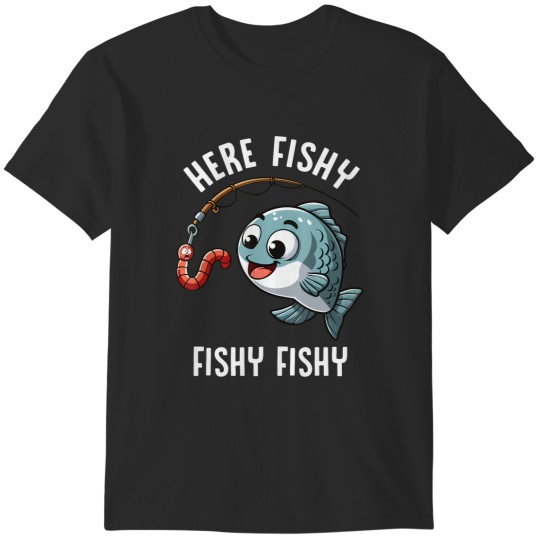Discover here fishy fishing funny worm cute fish fisherman boys girls T-Shirts