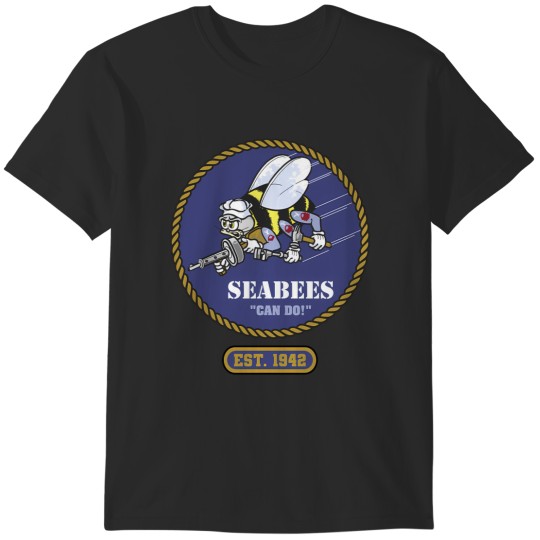 Discover united states navy seabees can do est 1942 color patch T-Shirts