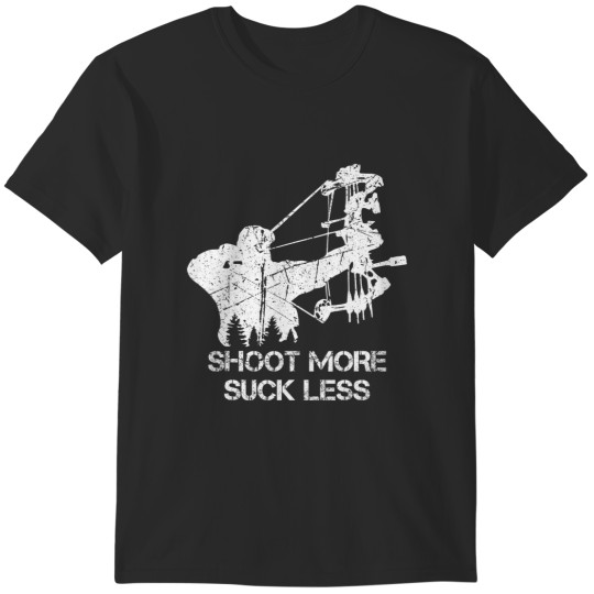 Discover shoot more suck less vintage funny compound bow archery T-Shirts