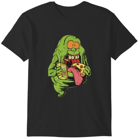Discover Slimer drinks Hi-C Ecto Cooler & Eats Pizza 1 T-Shirts