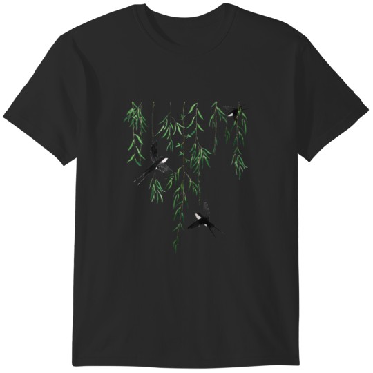 Discover 3 swallows and willow leaves Active T-Shirts