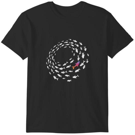 Discover Fish Swimming Against The Current Be Different T-Shirts