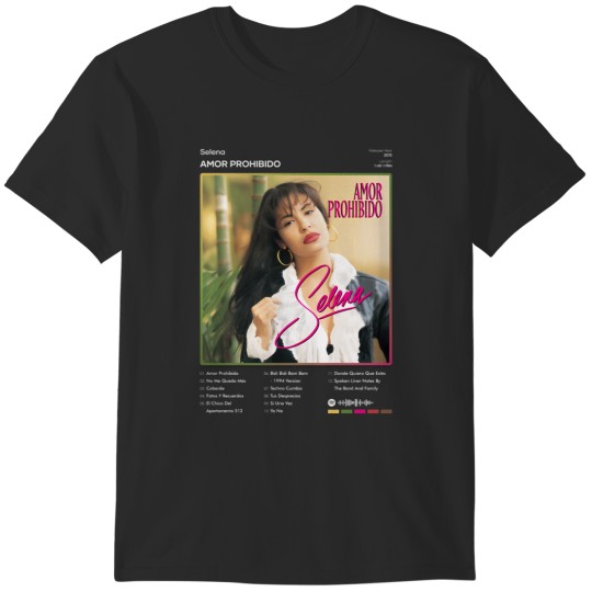 Discover 116 Selena - Amor Prohibido Tracklist Album T-Shirt T-Shirts