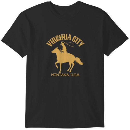 Discover Vintage-Style Virginia City Montana U.S.A. - Gold - CowboyWesternWild West T-Shirts