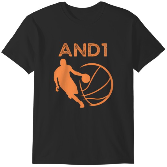 Discover and1 basketball player logo in orange for black ground T-Shirts