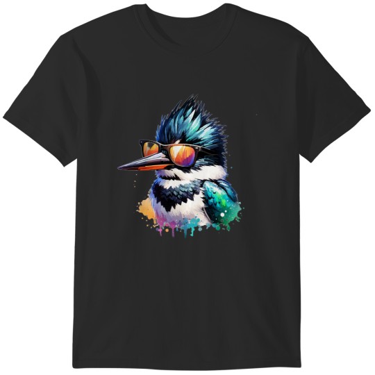 Discover Belted Kingfisher Belted Kingfisher Wearing Sunglasses T-Shirts