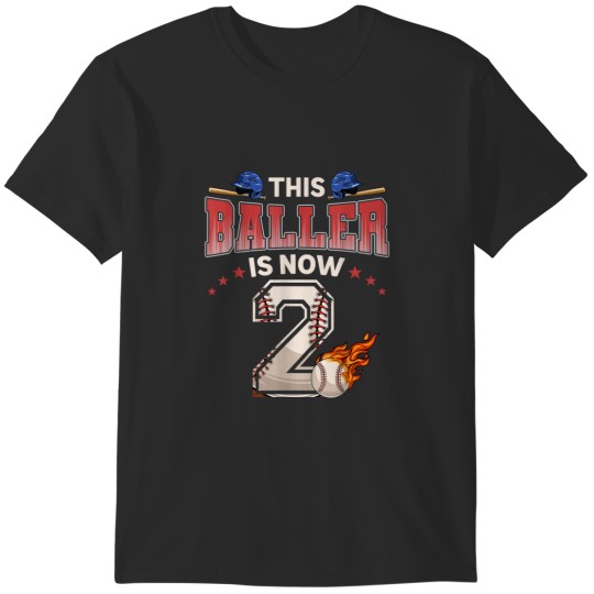 Discover 2nd Birthday Boys Baseball Player  2 Years Old Kids Boy 5358 T-Shirts