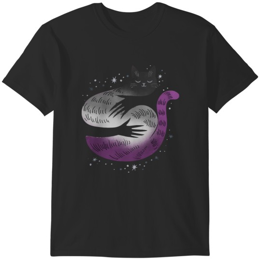 Discover Asexual Asexual Cat Hug LGBT Pride Flag T-Shirts