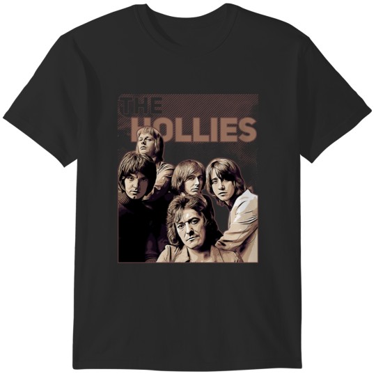 Discover The Hollies  Band Brown Vintage T-Shirts
