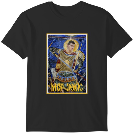 Discover MVP Nikola Jokic As Holy Warrior on 14th century Serbian Orthodox Fresco T-Shirts